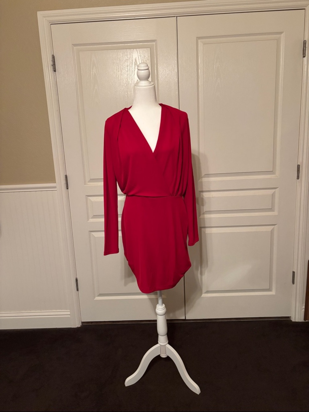 Banana Republic Vibrant Red Long Sleeve Dress